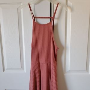 Dusty pink open back dress